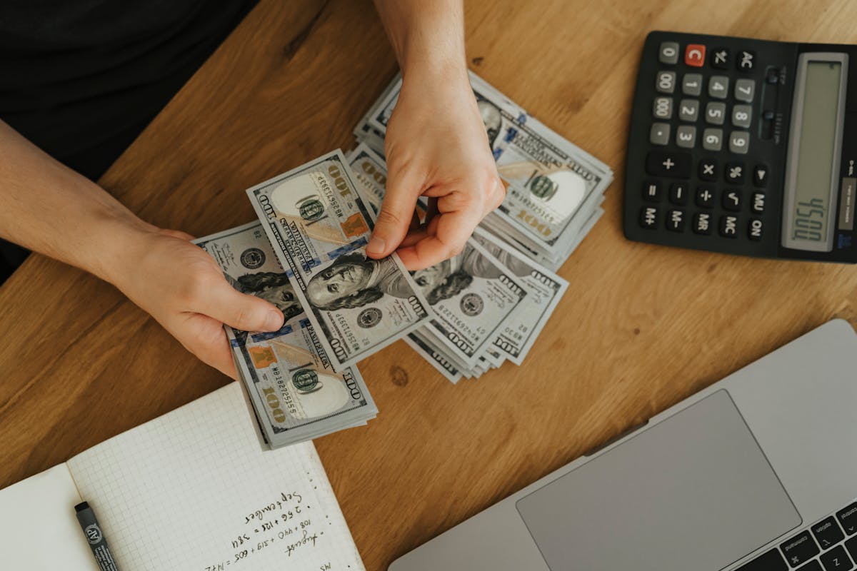 a person holding money