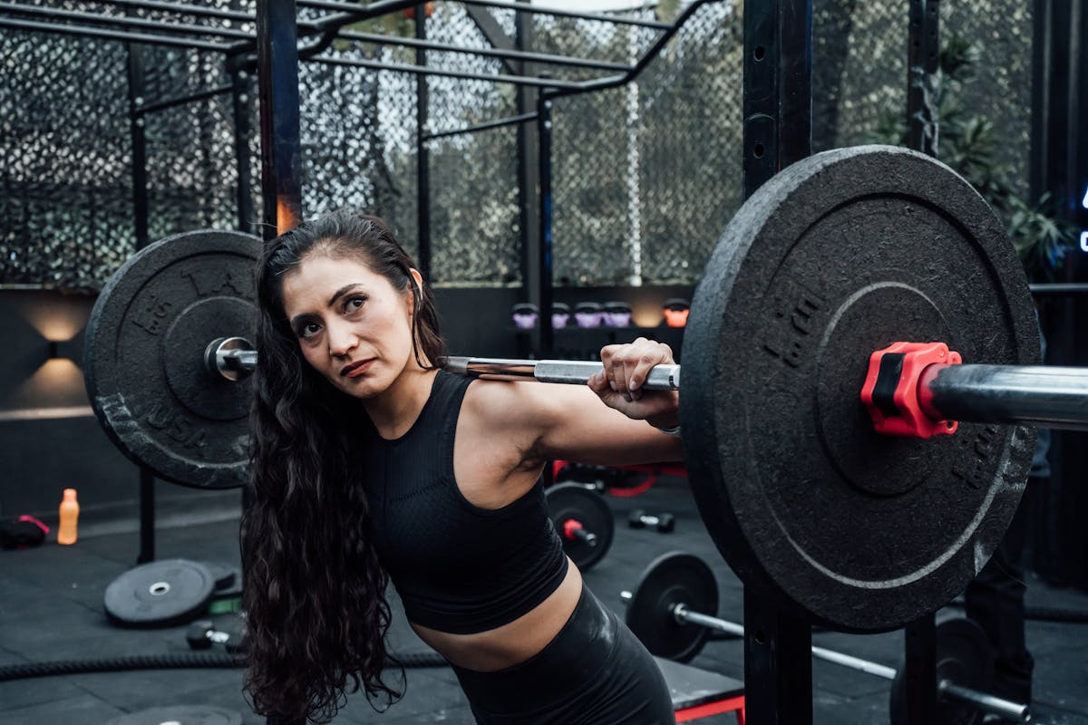 a woman working out at the gym