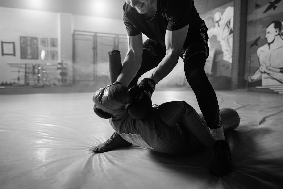 black and white sport competition fight