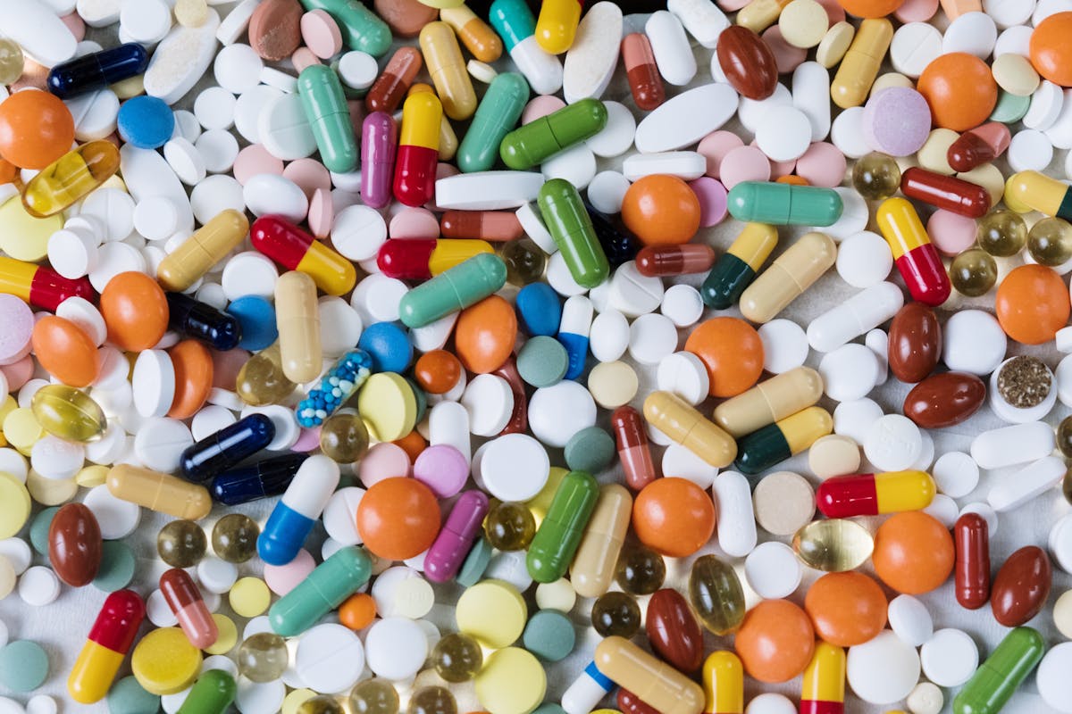 flatlay shot of assorted medicines
