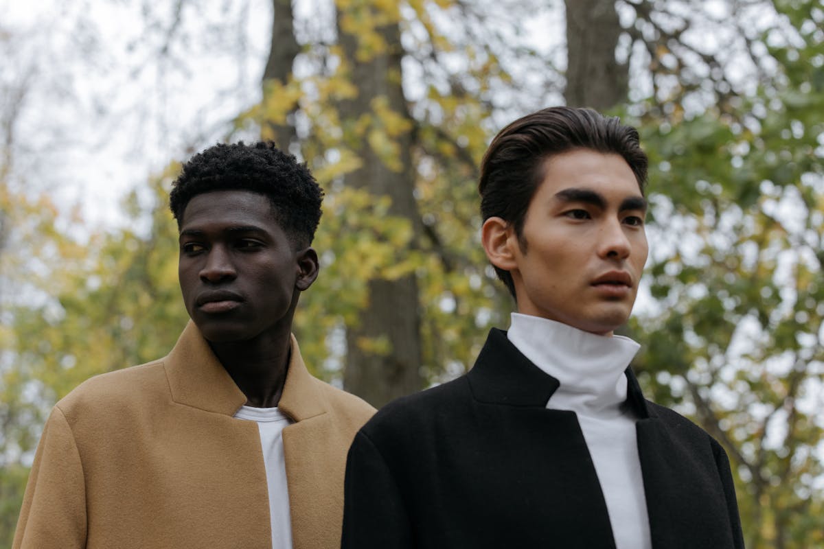 men in stylish coats