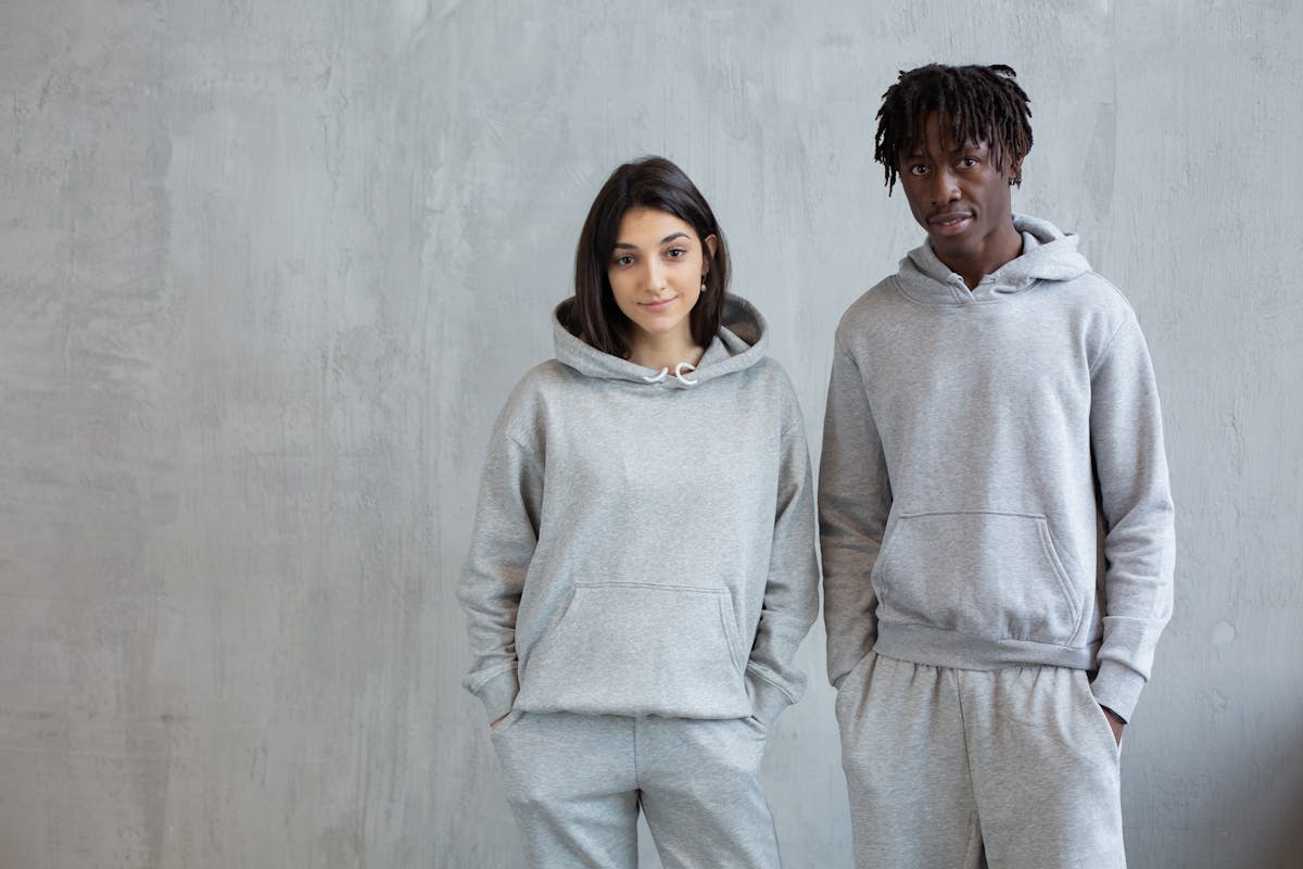 positive multiethnic model in similar clothes