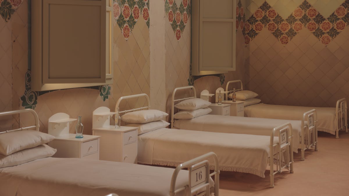 vintage hospital ward interior in barcelona