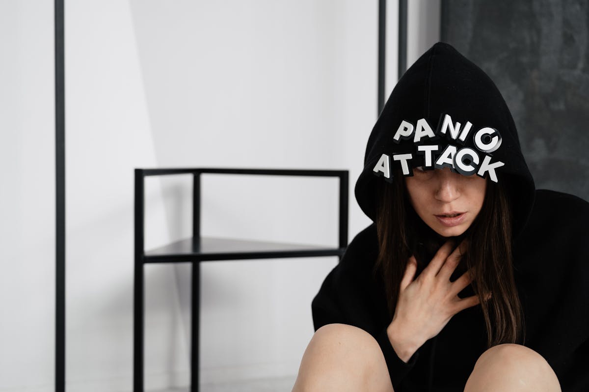 woman in black hoodie